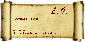 Lommel Ida névjegykártya